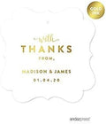 Andaz Press Personalized Fancy Frame Square Wedding Gift Tags, Metallic Gold Ink by AndazPress