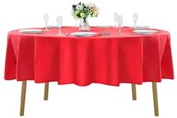 60 inch Round Tablecloth Washable Polyester Table Cloth Decorative Table Cover by Cupuamon