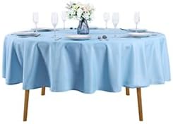 60 inch Round Tablecloth Washable Polyester Table Cloth Decorative Table Cover by Cupuamon