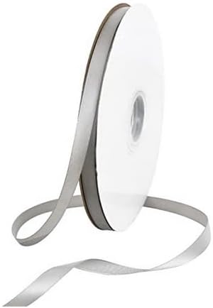 TONIFUL 3/8 Inch x 100yds Silver Satin Ribbon Thin Solid Fabric Ribbons Roll - Image 7