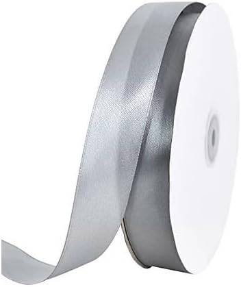 TONIFUL 1 Inch x 100yds Silver Satin Ribbon, Thin Solid Color Satin Ribbon - Image 8