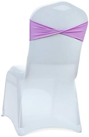VDS Pack of 50 PCS | Light Purple | Spandex Chair Sashes Bows Without Buckle | - Image 5
