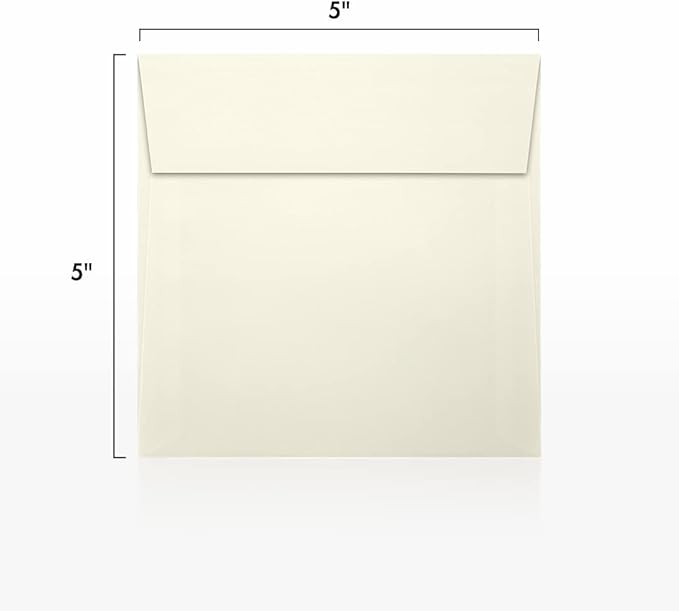 LUXPaper Square Invitation Envelopes | Peel & Press | 5" x 5" | Natural Linen | - Image 2