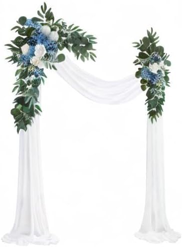 Light Blue Artificial Wedding Arch Flowers Kit - Image 9