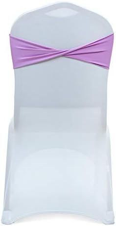 VDS Pack of 200 PCS | Light Purple | Spandex Chair Sashes Bows Without Buckle | - Image 2