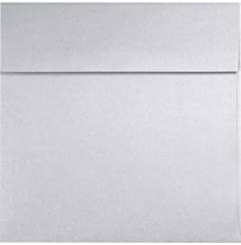 LUXPaper Square Invitation Envelopes | Peel & Press | 5" x 5" | Silver Metallic by LUXPaper