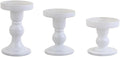 3-Piece Set of White Glass Candlestick, Crystal Candlestick Holder Holder and by BTGLLAS