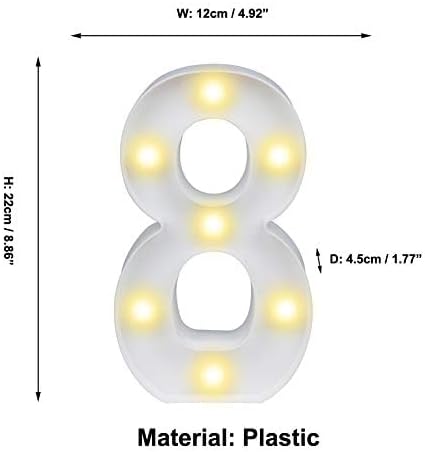 Pooqla LED Light Up Numbers, Warm White and Cool White Decorative Lighted - Image 5