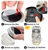 8 Pack Solar Outdoor Fairy Star Firefly Jar Lids Lights, Solar Fairy String - Image 6