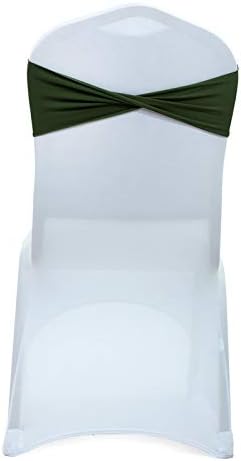 VDS Pack of 150 PCS | Olive Green | Spandex Chair Sashes Bows Without Buckle | - Image 2