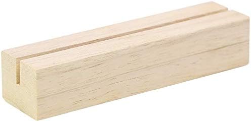 UNIQOOO 50 Pack Oak Wood Table Number Stands | 1/8” Thick Acrylic Sign Holders by UNIQOOO