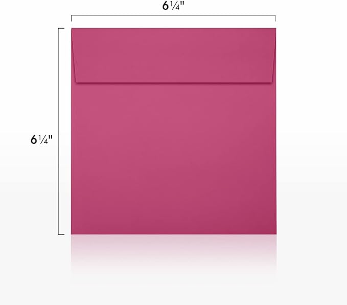 LUXPaper Square Invitation Envelopes | Peel & Press | 6 1/2" x 6 1/2" | Magenta - Image 3
