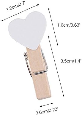 100 Pcs White Mini Wooden Heart Clothespins 3.5 cm - Image 2