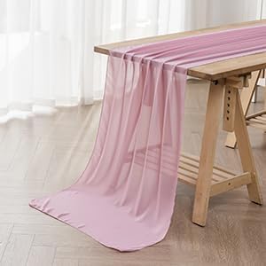 1Pack 9ft Chiffon Table Runner 14x108 Inch Sheer Romantic Table Runner by flohar