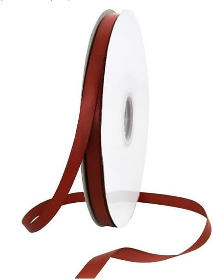 TONIFUL 3/8 Inch x 100yds Rust Satin Ribbon Thin Solid Fabric Ribbons Roll - Image 7
