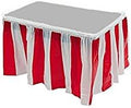 Red & White Striped Table Skirt Carnival Circus Decorations by Playscene