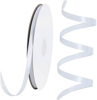 TONIFUL 1/4 Inch x 100yds White Satin Ribbon, Thin Solid Color Satin Ribbon - Image 7