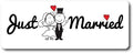 Magnet Me Up Just Married Magnet Decal, 3x8 Inches Heavy Duty Automotive Magnet by MagnetMeUp