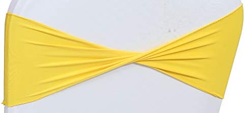 VDS Pack of 150 PCS | Yellow | Spandex Chair Sashes Bows Without Buckle | - Image 3
