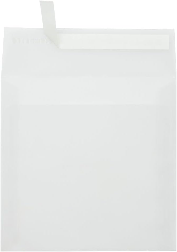 LUXPaper Square Invitation Envelopes | Peel & Press | 7" x 7" | Clear by LUXPaper