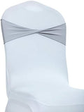 VDS Pack of 25 PCS | Light Silver | Spandex Chair Sashes Bows Without Buckle | by VDS