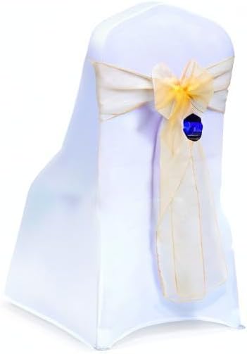 MDS Pack of 50 PCS Organza Chair Sashes Wider Dining Chair Bows Ribbon Tie Back - Image 8