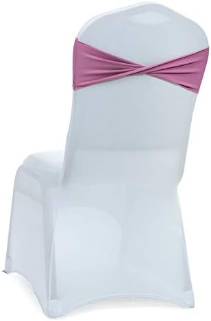 VDS Pack of 10 PCS | Dusty Pink | Spandex Chair Sashes Bows Without Buckle | - Image 5