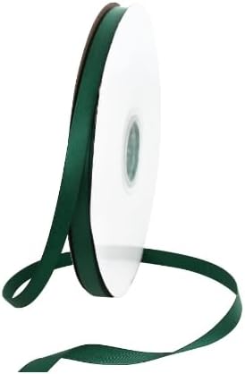 TONIFUL 3/8 Inch x 100yds Christmas Green Satin Ribbon Thin Solid Fabric - Image 7