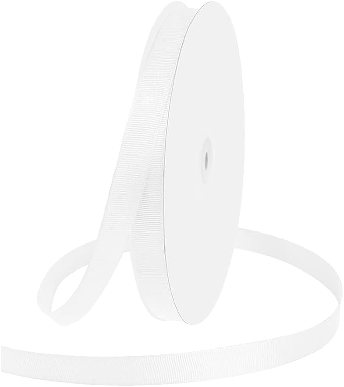 5/8" X 100 Yards White Grosgrain Ribbon, Premium Grosgrain Ribbon by KMERLIFE