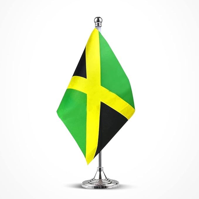 Jamaica Flag Jamaican Flags, Small Mini Jamaican Desk Flag, Used by Mflagperft