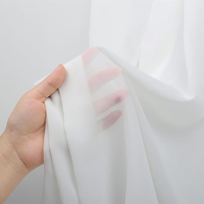 DUOBAO White Wedding Chiffon Ceiling 5x20FT Long Sheer Draping Fabric - Image 4