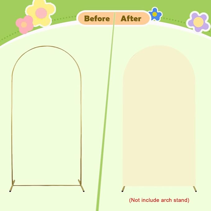 Beige Arch Cover 4ft Arch Backdrop Cover Spandex Fitted Wedding Arch Covers - Image 5
