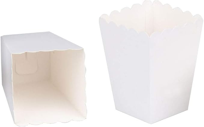 YESON White Popcorn Boxes Mini Paper Popcorn Box - Image 3