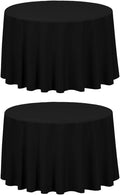 LTC LINENS 2 Pack 108 Inch Round Tablecloth Black by LTCLINENS