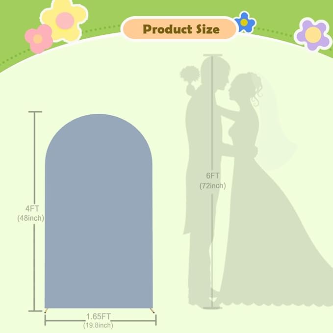 Dusty Blue Arch Cover 4ft Arch Spandex Cover - Image 2