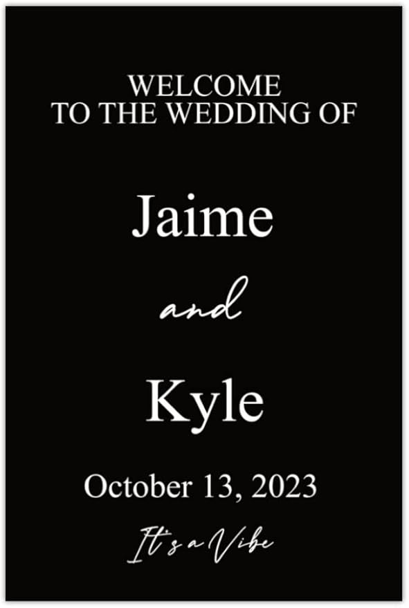 Black Plastic Wedding Welcome Sign, Wedding Signs, Welcome Wedding Sign - Image 3