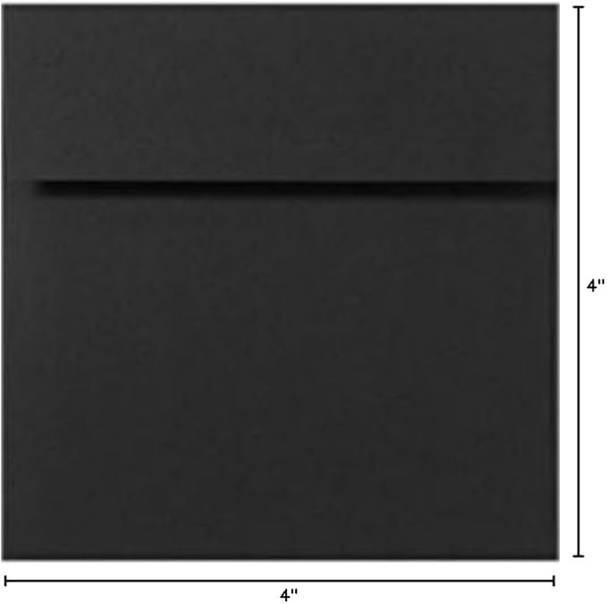 LUXPaper Square Invitation Envelopes | Peel & Press | 4" x 4" | Midnight Black - Image 4