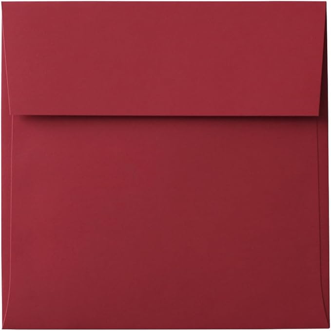 LUXPaper Square Invitation Envelopes | Peel & Press | 5" x 5" | Holiday Red | by LUXPaper