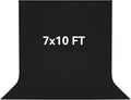 7X10 FT Black Backdrop, 100% Polyester Photography Background Curtain Screen by Vevelux