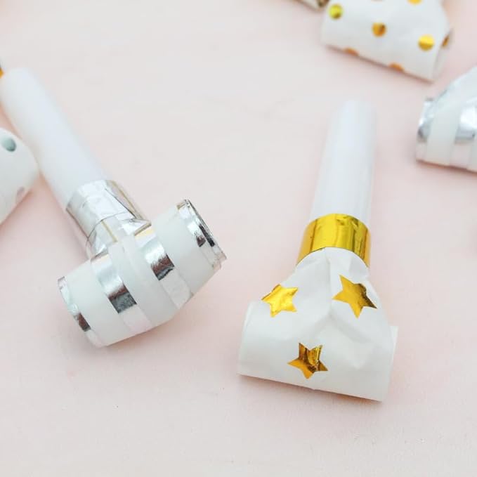 25pcs Party Blowers, Gilding Noisemakers Party Blowouts Squawkers Fringed Noise - Image 2