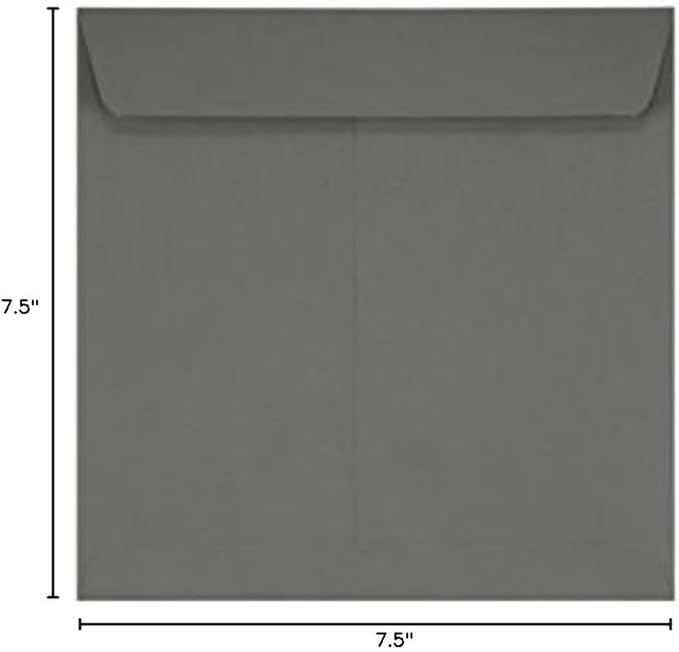LUXPaper Square Invitation Envelopes | Peel & Press | 7 1/2" x 7 1/2" | Smoke - Image 2