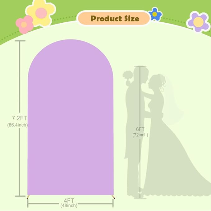 Lavender Arch Cover 7.2ft Purple Arch Backdrop Covers Halloween Chiara Arch - Image 7