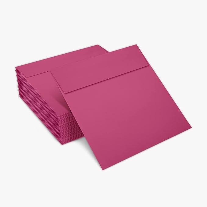 LUXPaper Square Invitation Envelopes | Peel & Press | 6 1/2" x 6 1/2" | Magenta - Image 5