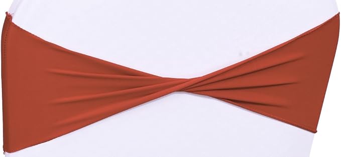 VDS Pack of 125 PCS | Terracotta | Spandex Chair Sashes Bows Without Buckle | - Image 3