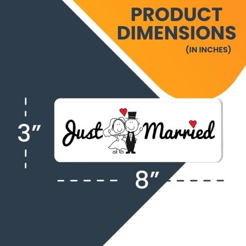 Magnet Me Up Just Married Magnet Decal, 3x8 Inches Heavy Duty Automotive Magnet - Image 3