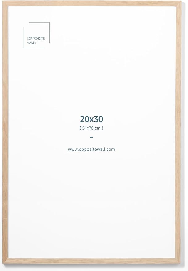Opposite Wall - 20x30 in - Natural Solid Oak Wood Picture Frame - Lightweight by OppositeWall