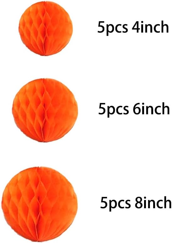 15pcs Honeycomb Balls Decorations 4'' 6'' 8'' Party Honeycomb Ball Flower - Image 2