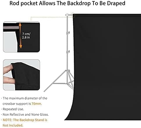 10 x 10 FT Black Backdrop Background, 100% Polyester Photography Backdrop - Image 3