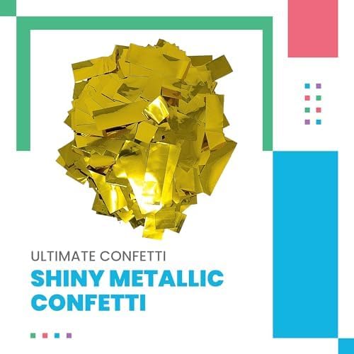 Ultimate Confetti, Rectangular Gold Mylar Shiny Foil Metallic Confetti - Image 2