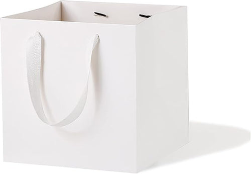 10 in Square Gift Box Large White Paper Gift Bag Square Bottom Paper Bags by L%C3%B3ngF%C3%A8ngCh%C3%A9ngXi%C3%A1ng